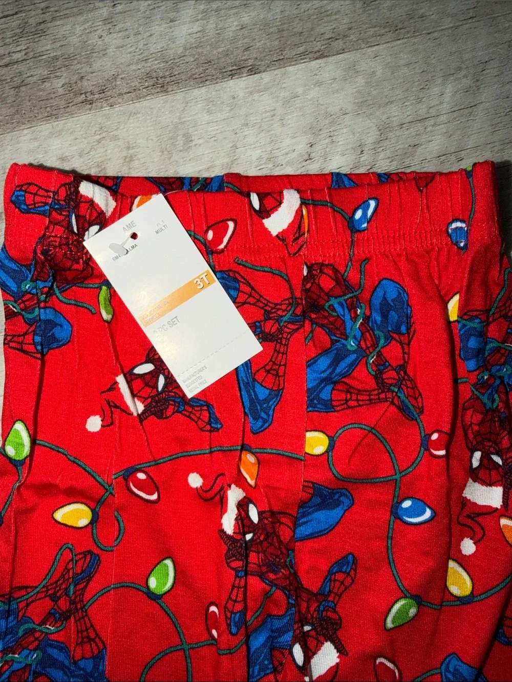 NEW Marvel Red Spider-Man Holiday Lights Kids Pajama Set